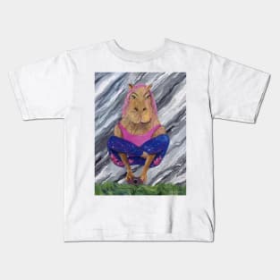 Capybara yoga photographer Kids T-Shirt